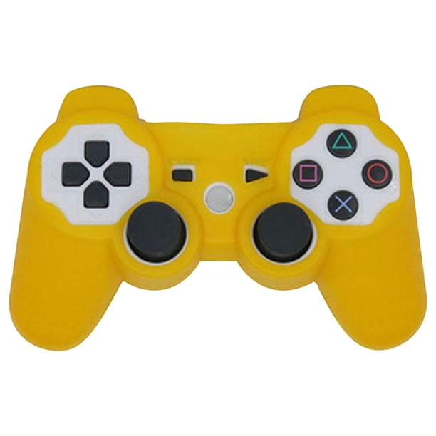 Funda de silicona para agarre de piel para controlador de PS3, controlador de juegos inalámbrico de doble choque. Rojo Verde estilo simple