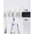 thumbnail image 6 of Lavender Floral Tier Curtains 24 Inch Length,Sheer Curtains for Bedroom Living Room Window Spring Flowers Botanical Plants Rod Pocket Drapes Kitchen Curtains Small Half Window 27.5"x24" 2 Panels, 6 of 6