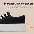 thumbnail image 3 of Women’s Men’s Platform Sneakers&nbsp;Low Top Canvas Shoes Unisex Adults Lace Up Casual Shoes Breathable Platform Walking Sneakers, 3 of 5