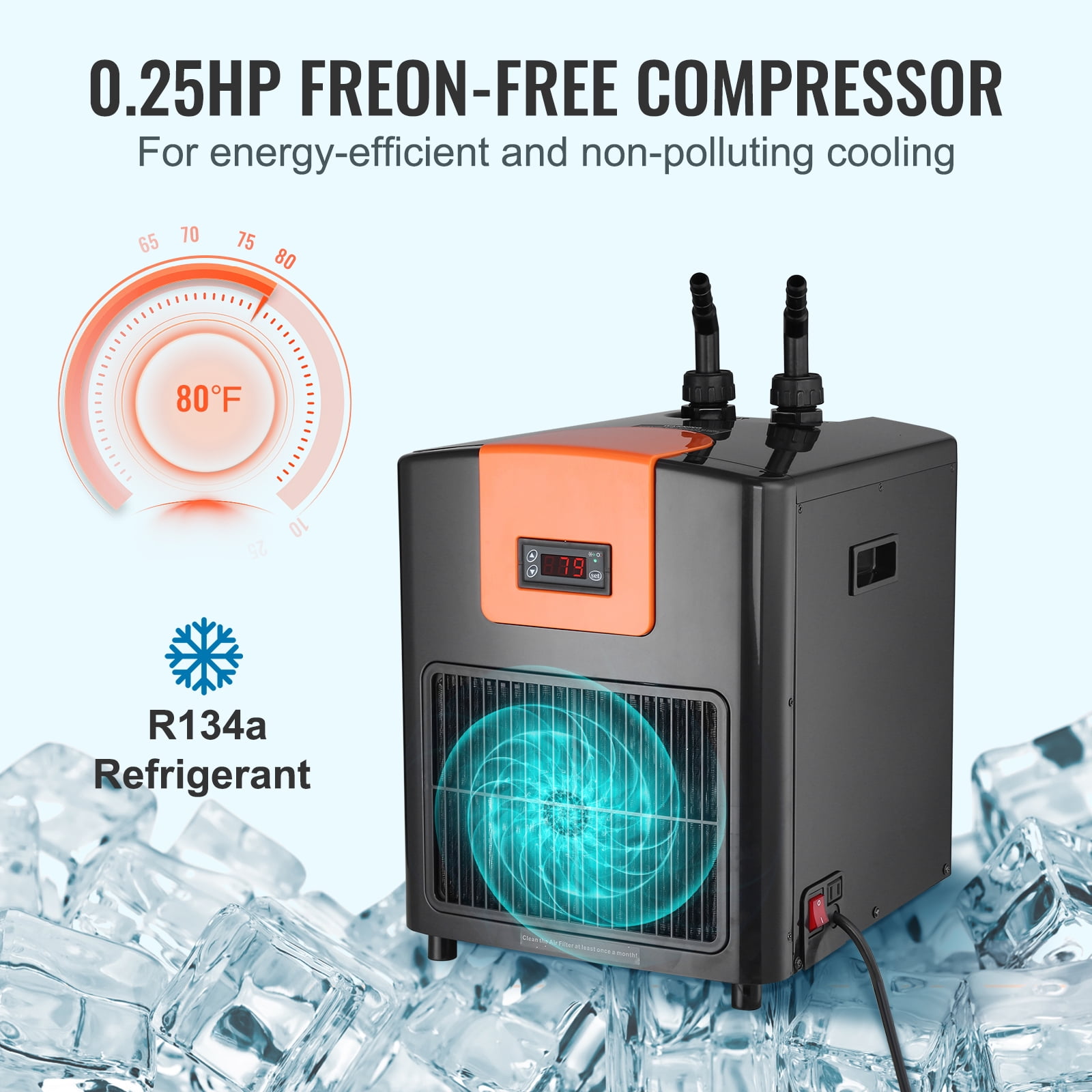 KFFKFF 1/4 HP 92 Gallon Fish Tank Cooler Aquarium Cooler Hydroponics Chiller