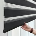 thumbnail image 6 of Regal Living Cordless Light Filtering Zebra Polyester Roller Shades, Black - 52" W x 72" L, 6 of 8