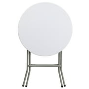 Flash Furniture Elon 2' Round All-Occasion Plastic Folding Event Table, White