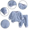 thumbnail image 7 of Esaierr Kids Baby Boys Girls Fleece Pajama Pj Pants 2pcs Set Pullover Winter Warm Loungewear Set Fall Winte Clothes Sets Long Sleeve Sleep Outfits Kid Jammies Set Sleepwear Outfits for 1-5T, 7 of 7