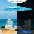 thumbnail image 5 of HARBOURSIDE 10ft Solar-Powered Outdoor Umbrella with LED Lights - 11 Solar LED Bulbs, Heavy Duty Base & Sand Bag for Patio/Garden/Poolside, Waterproof UV-Resistant Sun Shade Canopy,Blue, 5 of 7