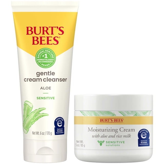 Paquete de cuidado de la piel sensible Burt's Bees con limpiador y crema