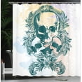 thumbnail image 4 of Ambesonne Skull Shower Curtain, Scary Deadly Rocker Trio, 69"Wx70"L, Pale Yellow Emerald, 4 of 5