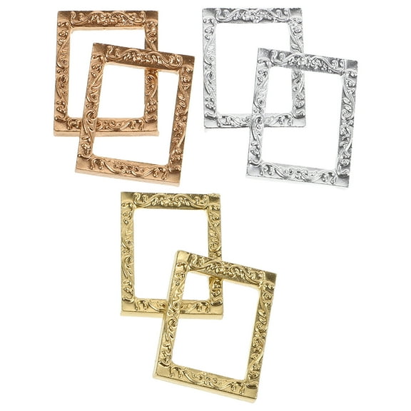 SKISUNO Cute Little Picture Frames Dollhouse Photo Frame Models Rose Gold 6Pcs