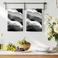thumbnail image 2 of Grey Ombre Kitchen Towels Set of 3, Modern Geometric Moire Abstract Art Soft Microfiber Dish Towels, Absorbent Quick-Dry Washable Dishcloths for Kitchen Cleaning, Drying Dishes, 18x28 Inches, 2 of 9