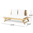 thumbnail image 4 of GDF Studio Bowie Outdoor Acacia Wood Loveseat with Cushions, White and Teak, 4 of 12