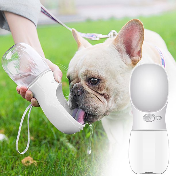 Portable Dog Water Bottle With Food Container Pet Drink Feeder Travel