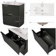 thumbnail image 4 of Euroco 30" Bathroom Vanity with Ceramic Sink and Full-Extension Drawers, Soft Close Undermount Drawer Slides, Fluted Design, Green, 4 of 9