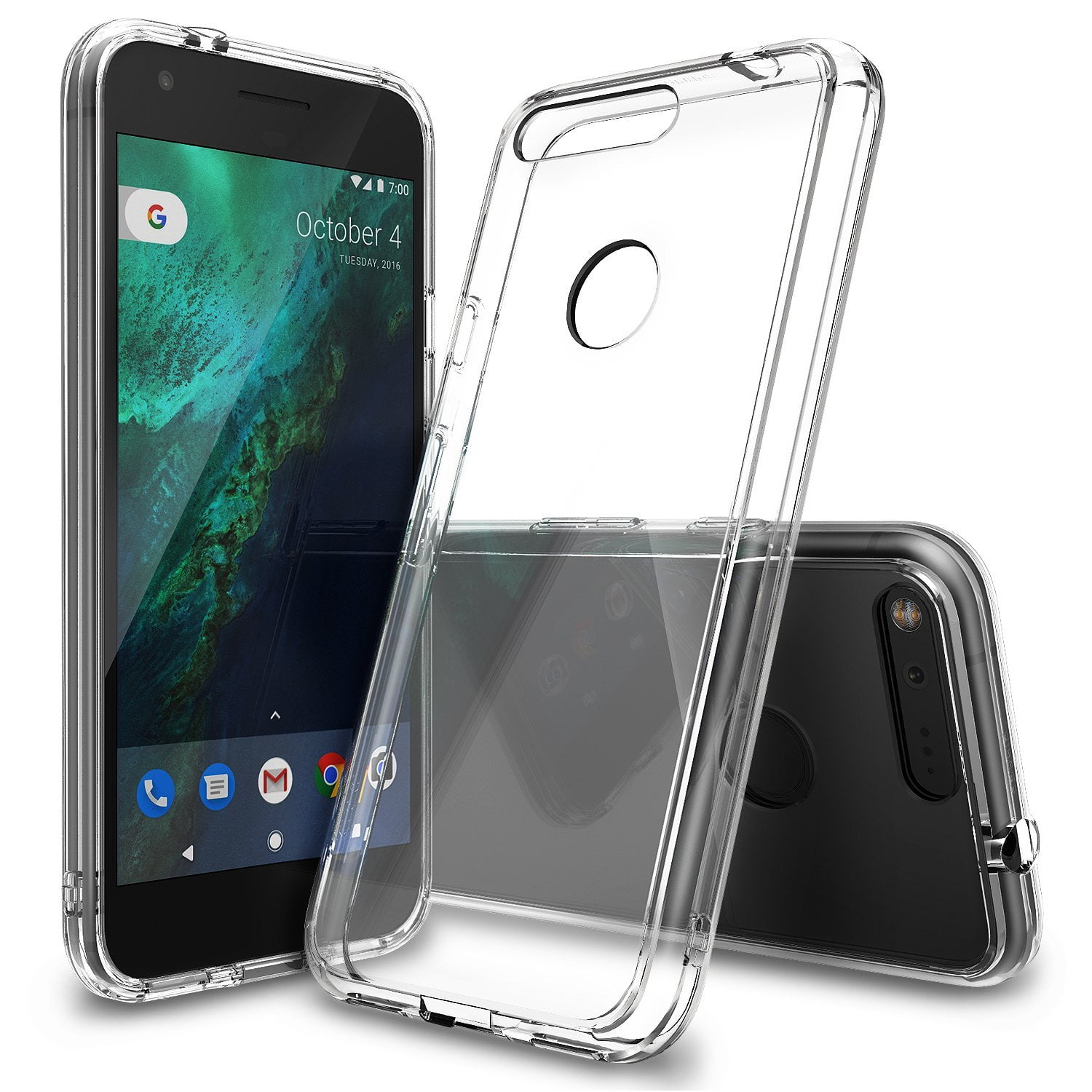 Google Pixel Xl Case Ringke Fusion Crystal Clear Pc Back Tpu Bumper Raised Bezels Protective Cover Clear Walmart Com Walmart Com