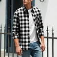 thumbnail image 6 of LWITHSZG Jackets for Men Boys Trendy Long Sleeve Button Down Plaid Shacket Dad and Son Matching Shirts Spring Fall Lightweight Going Out Tops Size Dad:XXXL, 6 of 10