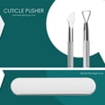 thumbnail image 3 of Cuticle Pusher & Cutter set, 2 Pack Gel Nail Polish Remover Tool Triangle Cuticle Peeler Scraper and Spoon Nail Cleanel Stainless Steel Manicure Tools, 3 of 5