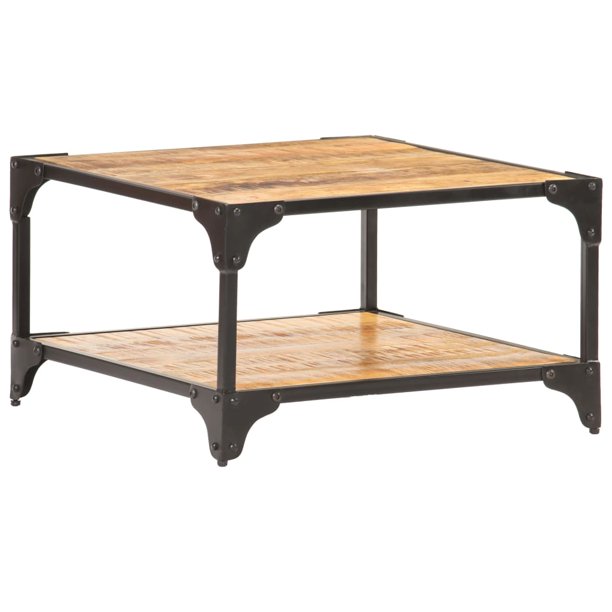 Coffee Table 23 6 X23 X13 8 Solid Mango Wood Tables Material Rough With A Natural Finish Iron Black Powder Coating Com Coffee Table 23 6 X23 X13 8 Solid, Natural Material Coffee Tables