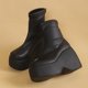 thumbnail image 2 of Botines de plataforma gruesos y elegantes de estilo gótico a estrenar para mujer, talla grande 43, cómodos zapatos de plataforma para caminar para mujer, 2 of 4