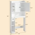 thumbnail image 6 of Over the Toilet Storage Cabinet, Asofer Bathroom Space Saver Organizer above Toilet with 7 Shelf & 2 Door for Laundry, White, 6 of 11