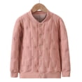 thumbnail image 2 of Boys Tshirts Toddlers Fall Winter Long Sleeve Warm Solid Button Down Jacket Pink 3-4 Years, 2 of 3