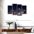 thumbnail image 3 of Elephant Stock Denver Full Moon Night Wall Art - Horizontal Multi Panel Canvas - Living Room Wall Decor - City Multi Panel - Blue And Brown Decor - 36" x 22", 3 of 8