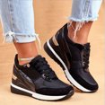 thumbnail image 2 of Dsscvnef Espadrilles Tissées Volantes Femmes Mode Décontractée Chaussures de Course Semelle Épaisse Confortables Tête Ronde à Lacets pour Automne Hiver, 2 of 7