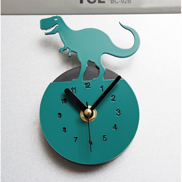Homeex Dinosaur Refrigerator Clock Refrigerator Sticker Wall Clock