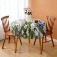 thumbnail image 3 of Round Tablecloth flower Design Cover 60 Inch Polyester Waterproof Stain Wrinkle Free for Dining, 3 of 5