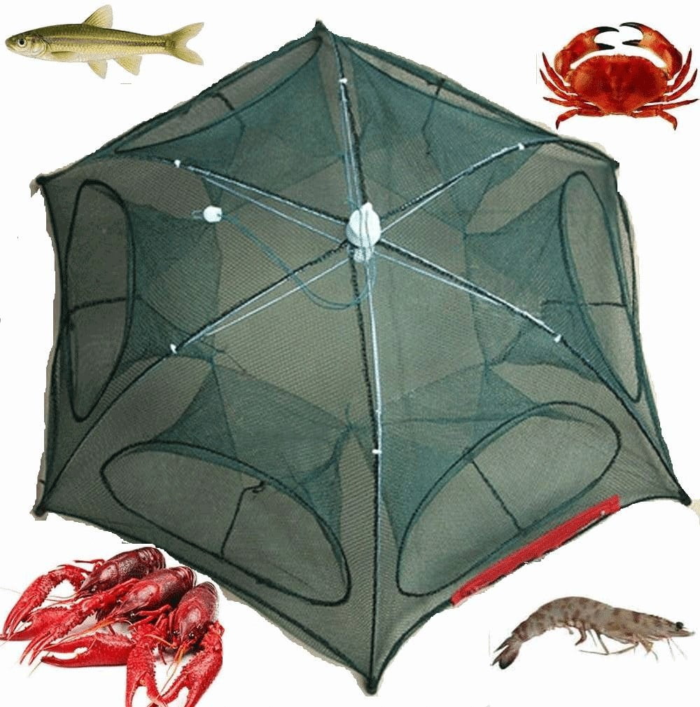 Foldable Crab Net Trap Cast Dip Cage Fishing Net for Fish Minnow