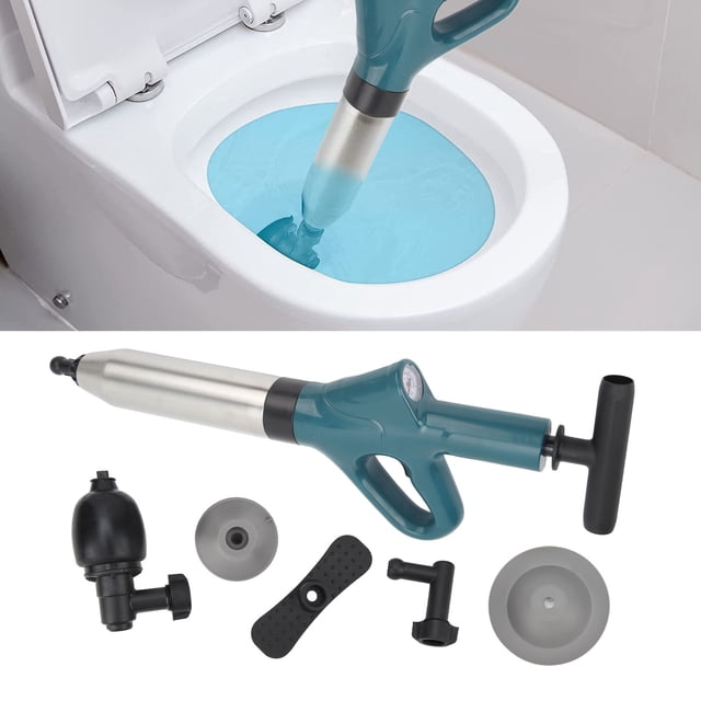 Drain Blaster Air Plunger, High Pressure Powerful Drain Blaster Easy Storage Stainless Steel Shell For Toilet