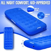 Pittman Outdoors - Blue Kids Air Mattress | Includes Electric Pump & Colorful Travel Backpack | Puncture-Resistant & Easy-Inflate
