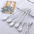 thumbnail image 6 of EIMELI 10PCS 3 in1 Metal Straw Spoons for Drinks Stainless Steel Reusable Tea Filter Stirring Drinking Straws 6.2 inch (8 Straws+ 2 brushes) (Silver), 6 of 7