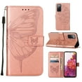 thumbnail image 1 of Mantto Samsung S20 FE Case, Magnetic Folio Butterfly Patterned Wallet Case, PU Leather with Wrist Strap Credit Card Holder Slots Kickstand Protective Cover For Samsung Galaxy S20 FE, Rosegold, 1 of 9