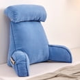 thumbnail image 1 of Almohada de lectura de respaldo grande con almohada para brazos y cuello Relleno de algodón perlado, almohada cómoda y de soporte completo para el cabello, 1 of 5