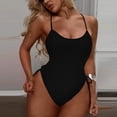 thumbnail image 6 of Hessimy Women's Ruched High Cut One Piece Swimsuit Tummy Control Bathing Suit Monokini(Black,L), 6 of 6