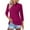 A004-Dark Purple, variant on Womens 3/4 Sleeve Tops Lapel Collar Work Polo Shirts Dressy Casual Blouses Three Quarter Length Tunic Tops