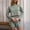 Green, variant on Juslio Pajamas for Women Solid Crewneck Homewear Long Sleeve Tops and Shorts 2-Piece Matching Pajamas Sets L