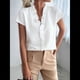 thumbnail image 5 of Camisetas Sin Mangas de Verano Informales con Cuello en V y Volantes para Mujer S, 5 of 10