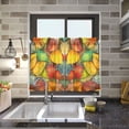 thumbnail image 4 of Yayeee Kitchen Curtains Tier Pair Light Filtering 27"x36" Rod Pocket Short Cafe Window Panel, Retro Autumn Leaves, 4 of 7