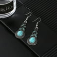 thumbnail image 2 of Pendiente Pendiente de Turquesa Regalo Pendiente de la gota Par Pendiente Retro Dangle Vintage 1 Pendientes, 2 of 5