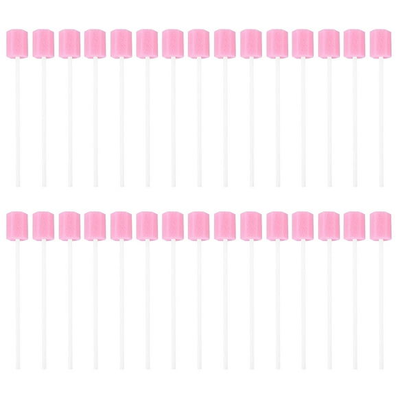 1 Set 150 Pcs Disposable Oral Care Sponge Swabs Tooth Cleaning Mouth Swabs (Pink)