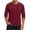 Deep Red, variant on Men's Long Sleeve Round Neck Raglan Three Quarter Sleeve T-Shirt Top for Spring Fall Casual Style,Black,L