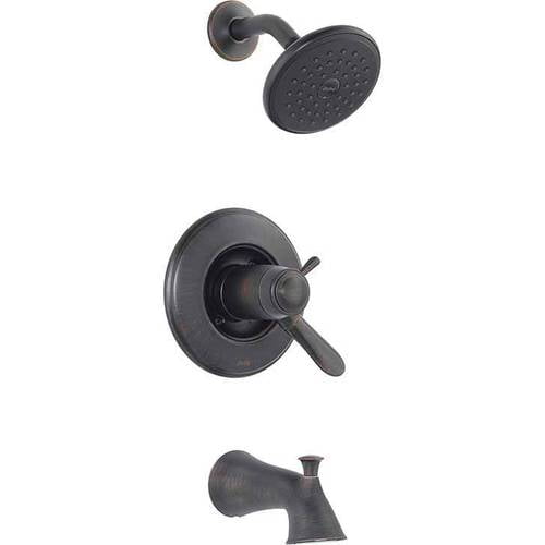 Delta Lahara Dual Function Pressure Balanced Thermostatic Bath and Shower Trim with Internal Volume Control Less Rough-in, Available in Various Colors