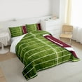 thumbnail image 3 of Manfei Teen Cartoon Ball Queen Comforter Set, Rugby Football Sports Lover Bedding Sets, Stripes Geometric Reversible Bedding Comforter Set, Ultra Soft Home Decor, 3pcs, 3 of 8