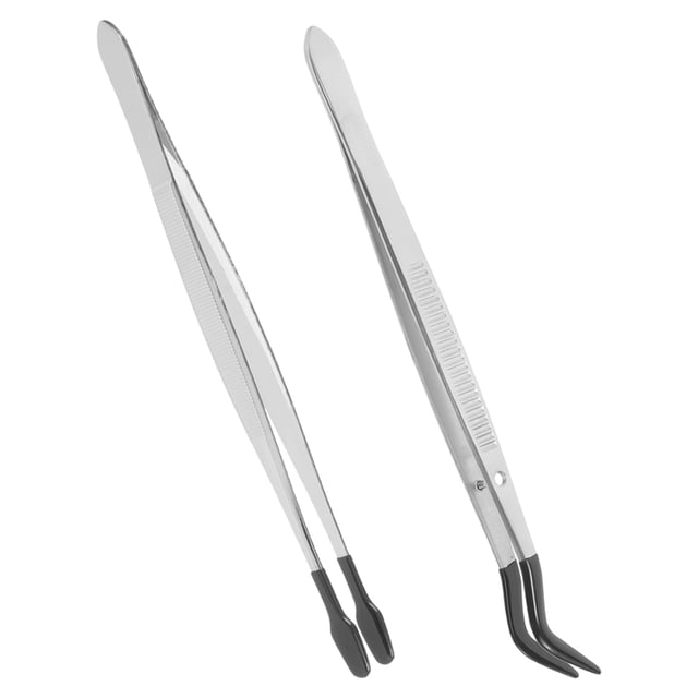 unbranded 2Ud Pinzas En Inoxidable Para Artesanía Joyería Y Aplicación De Pestañas