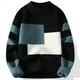 thumbnail image 1 of Sweaters men 2024 winter korean style mens warm sweater mens fashion sweaters Splicing color patterns Men's wool pullovers male, 1 of 4