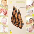 thumbnail image 2 of Coolnut 5 PCS Halloween Pumpkin Cobweb Baby Muslin Washcloths, Funny Face Towel Burp Cloths Ultrasoft Absorbent Cotton Bath Wipes Towels for Newborn Boys Girls, 2 of 6