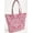 Pink, variant on Floral Damask Tote Bag (Small Oval Tote) (Navy Blue)