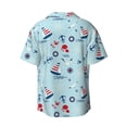 thumbnail image 2 of Xecao offers the Sailboats Anchors for Men's Casual Short-sleeved Shirt, a button-up collared shirt with a pocket, perfect for beach vacations and yacht travel in the XX-Large size., 2 of 7
