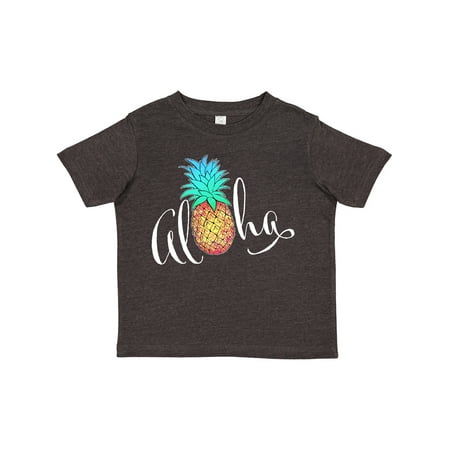 

Inktastic Aloha- in cursive with pineapple rainbow colors Boys or Girls Toddler T-Shirt