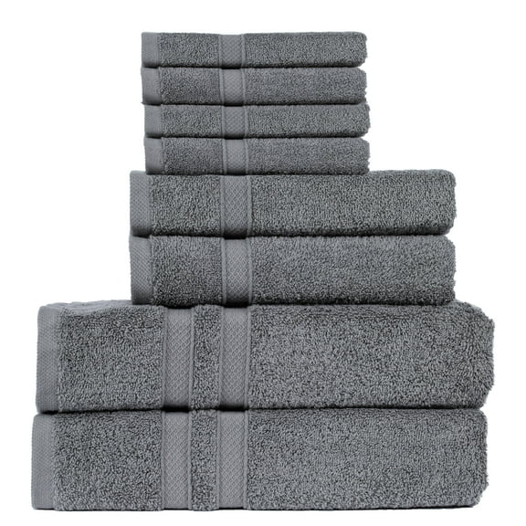 Living Fashions 8 Pack Towel Set - 2 Bathroom Towels, 2 Hand Towels, 4 Wash Cloths Bathroom Set