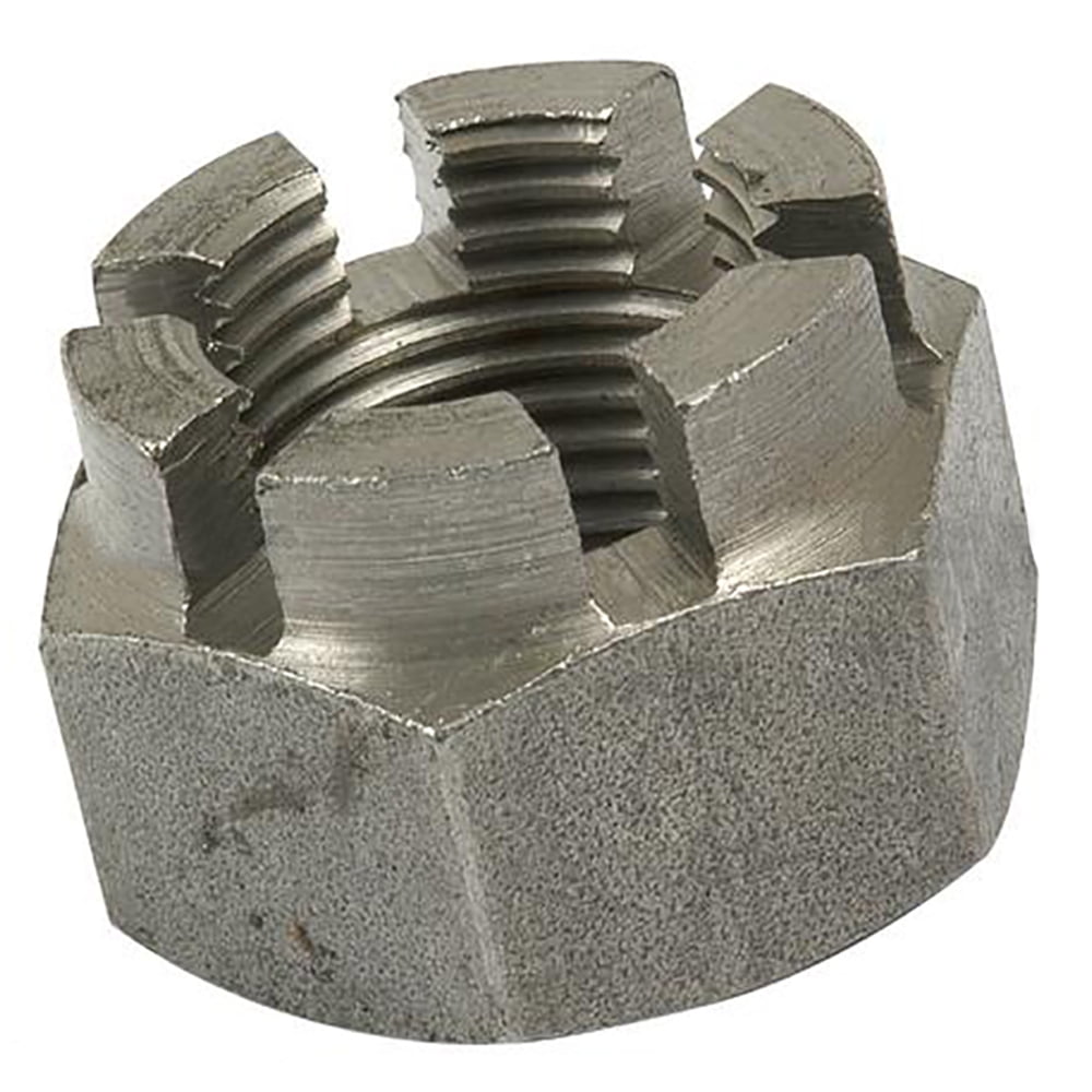 2pc. 1/2"-20 CASTLE SLOTTED HEX NUTS 1/2-20 x 3/8" STEEL 